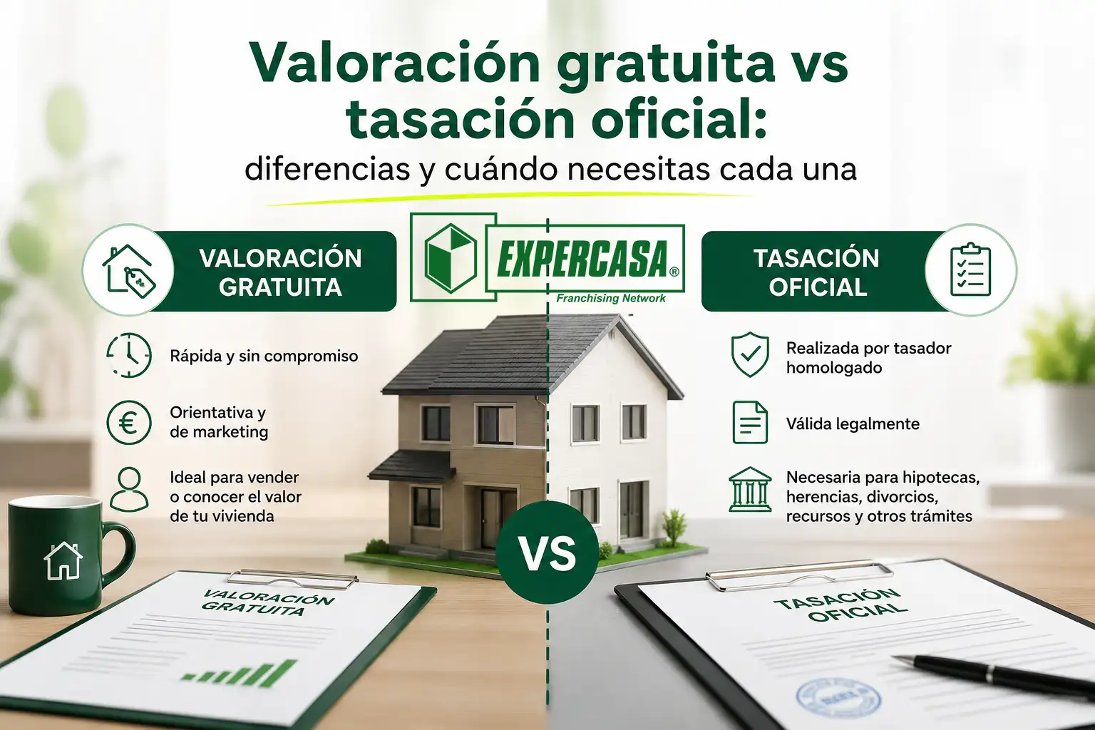 Valoración gratuita vs tasación oficial: diferencias y cuándo necesitas cada una